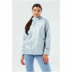 Hype. Grey Script Rain Coat -Hype Shop unnamed file 5542