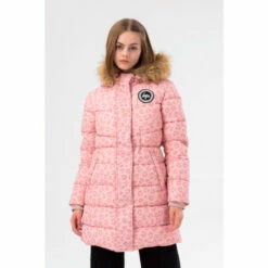 Hype. Girls Pink Leopard Longline Parker Coat