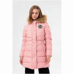 Hype. Girls Pink Leopard Longline Parker Coat -Hype Shop unnamed file 5556