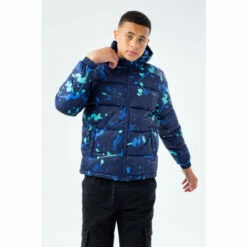 Hype. Blue Splat Puffer Coat
