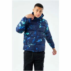 Hype. Blue Splat Puffer Coat -Hype Shop unnamed file 5563