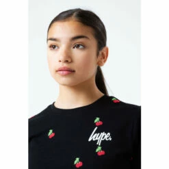 Hype. Kids Cherry Crop Black T-Shirt -Hype Shop unnamed file 563