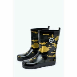 Hype. Boys Black/Gold Camo Wellies