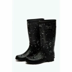 Hype. Womens Black Splat Wellies