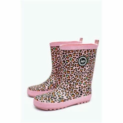 Hype. Kids Disco Leopard Crest Wellies -Hype Shop unnamed file 5782