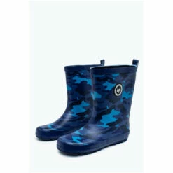 Hype. Kids Navy Camo Crest Wellies -Hype Shop unnamed file 5786
