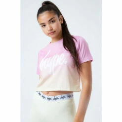 Hype. Kids Sherbert Fade Crop Yellow T-Shirt -Hype Shop unnamed file 580