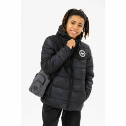 Hype. Black Classic Camo Puffa Jacket -Hype Shop unnamed file 5805