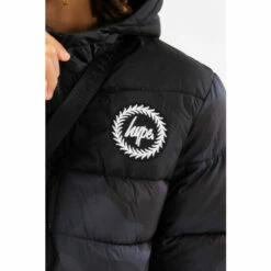 Hype. Black Classic Camo Puffa Jacket -Hype Shop unnamed file 5806