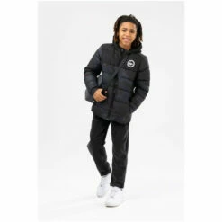 Hype. Black Classic Camo Puffa Jacket -Hype Shop unnamed file 5807