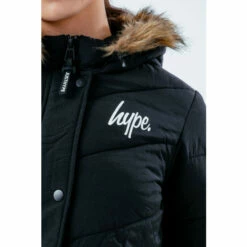 Hype. Black Girls Fitted Parka Jacket -Hype Shop unnamed file 5848