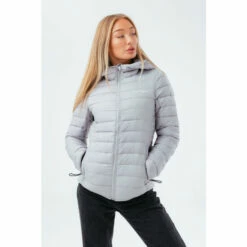 Hype. Womens Grey Lightweight Puffer Jacket