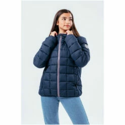 Hype. Girls Navy Blue Baffled Casual Jacket -Hype Shop unnamed file 5863