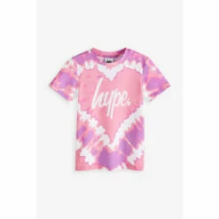 Hype. Girls Pink Tie Dye Heart Script T-Shirt 5 Hype. Girls Pink Tie Dye Heart Script T-Shirt -Hype Shop unnamed file 60