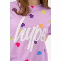 Hype. Girls Purple Heart Stamp Script T-Shirt -Hype Shop unnamed file 600