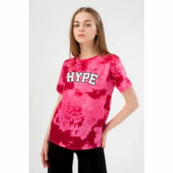 Hype. Girls Pink Blush Tie Dye College T-Shirt