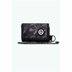 Hype. Black Mono Camo Chain Wallet -Hype Shop unnamed file 6063