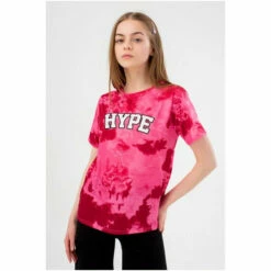 Hype. Girls Pink Blush Tie Dye College T-Shirt -Hype Shop unnamed file 607