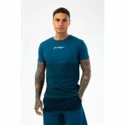 Hype. Teal Blue Fade Scribble T-Shirt