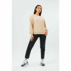 Hype. Beige Oversize Drop Shoulder Sweatshirt -Hype Shop unnamed file 6107