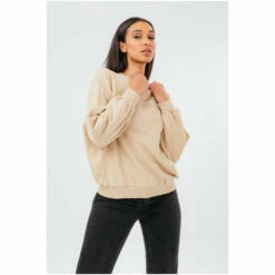 Hype. Beige Oversize Drop Shoulder Sweatshirt -Hype Shop unnamed file 6109