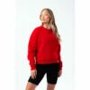 Hype. Womens Red Justhype Woven Label Crew Sweatshirt -Hype Shop unnamed file 6121