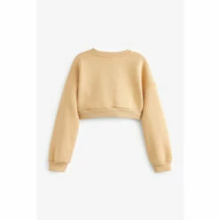 Hype. Girls Cream Sesame Drop Shoulder Relaxed Fit Crew Sweat Top -Hype Shop unnamed file 6132