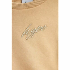 Hype. Girls Cream Sesame Drop Shoulder Relaxed Fit Crew Sweat Top -Hype Shop unnamed file 6133