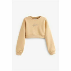 Hype. Girls Cream Sesame Drop Shoulder Relaxed Fit Crew Sweat Top -Hype Shop unnamed file 6134