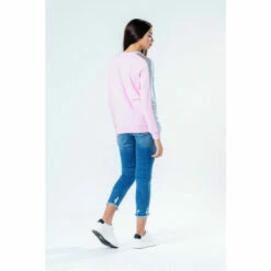 Hype. Pink Holo Side Stripe Kids Crew Jumper -Hype Shop unnamed file 6143