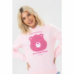 Hype. X Care Bears Women Pink Appliqué Crew Neck Sweatshirt -Hype Shop unnamed file 6153