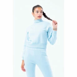 Hype. Kids Blue Highneck Cropped Sweater