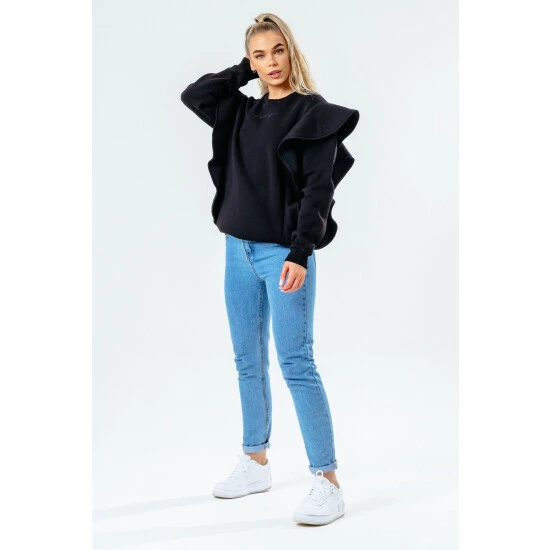 unnamed-file-6158.jpg Hype. Black Scribble Logo Frill Women's Crew Neck Sweatshirt -Hype Shop unnamed file 6158