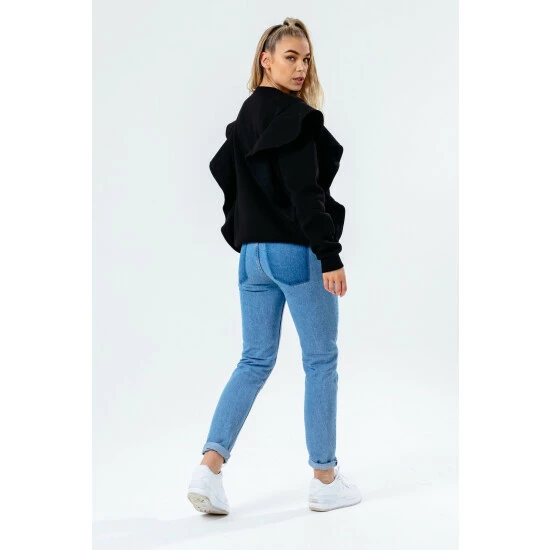 unnamed-file-6159.jpg Hype. Black Scribble Logo Frill Women's Crew Neck Sweatshirt -Hype Shop unnamed file 6159