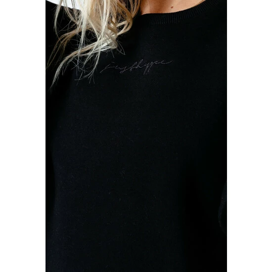 unnamed-file-6160.jpg Hype. Black Scribble Logo Frill Women's Crew Neck Sweatshirt -Hype Shop unnamed file 6160