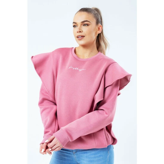 unnamed-file-6170.jpg Hype. Blush Pink Scribble Logo Frill Crew Neck Sweatshirt -Hype Shop unnamed file 6170