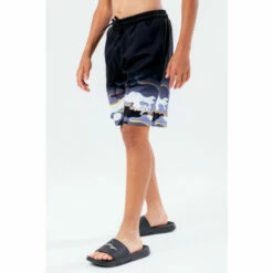 Hype. Black Camo Fade Swim Shorts