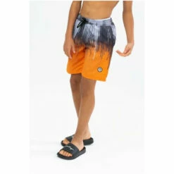 Hype. Orange Drips Crest Swim Shorts -Hype Shop unnamed file 6250