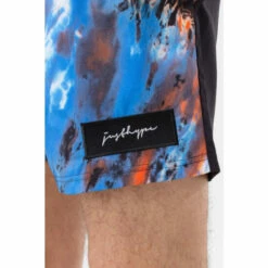 Hype. Mens Bohemian Black Dye Scribble Patch Swim Shorts 5 Hype. Mens Bohemian Black Dye Scribble Patch Swim Shorts -Hype Shop unnamed file 6254