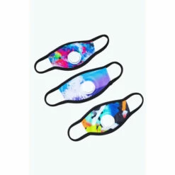 Hype. Kids Black 3x Graffiti Face Mask Set