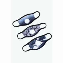 Hype. Kids Black 3x Mono Logo Fade Face Mask Set