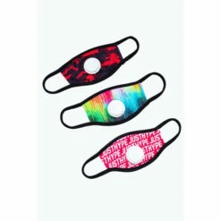 Hype. Kids Red 3x Drips Logo Camo Face Mask Set