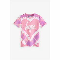 Hype. Girls Pink Tie Dye Heart Script T-Shirt 8 Hype. Girls Pink Tie Dye Heart Script T-Shirt -Hype Shop unnamed file 63