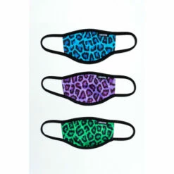Hype. Kids 3x Purple Multi Leo Face Mask Set