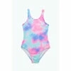 Hype. Girls Pink Lucid Tie Dye Swimsuit