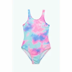 Hype. Girls Pink Lucid Tie Dye Swimsuit