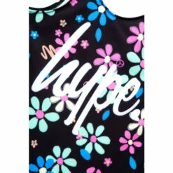 Hype. Girls Black Scribble Flower Script Swimsuit -Hype Shop unnamed file 6354