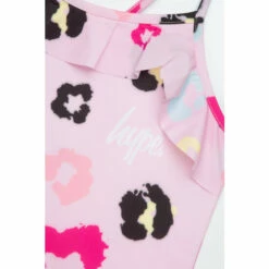 Hype. Girls Leopard Pink Frilly Script Swimsuit -Hype Shop unnamed file 6358