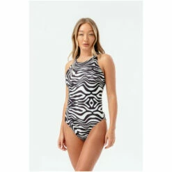 Hype. Womens Wave Scribble Black Swimsuit -Hype Shop unnamed file 6365