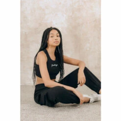 Hype. Womens Black Ribbed Scribble Bralette -Hype Shop unnamed file 6423